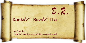 Dankó Rozália névjegykártya