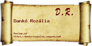 Dankó Rozália névjegykártya